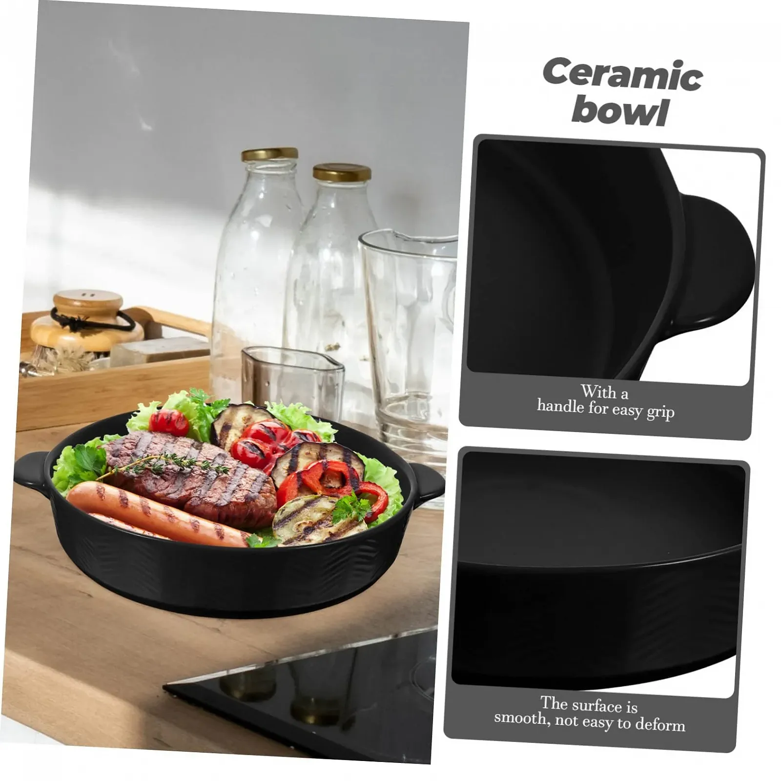 Форма для выпечки Mobestech Керамическая Круглая с двойной ручкой, фото №9