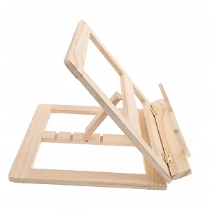 Регулируемая деревянная подставка для чтения книг и планшетов, эргономичная складная подставка для книг для офиса, школы и дома, компактная и удобная для защиты осанки - Фото 1