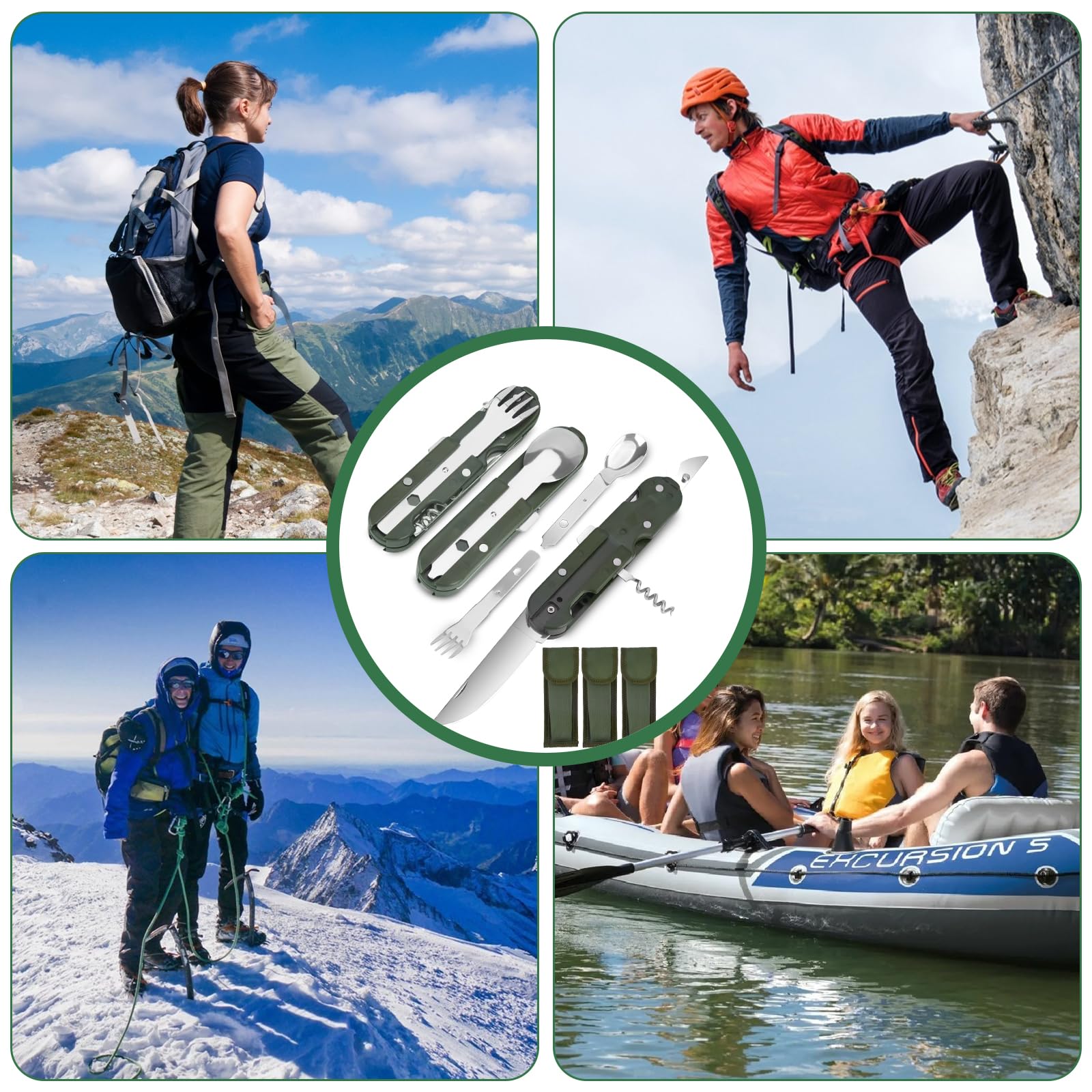 Набір столових приборів POFIBO армійський німецький 5-в-1 багатофункціональний складаний з нержавіючої сталі, фото №6 Набір столових приборів POFIBO армійський німецький 5-в-1 багатофункціональний складаний з нержавіючої сталі, фото №6