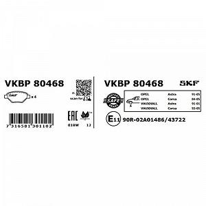 Комплект тормозных колодок дискового тормоза SKF VKBP 80468 synthetic.ua - Фото 1