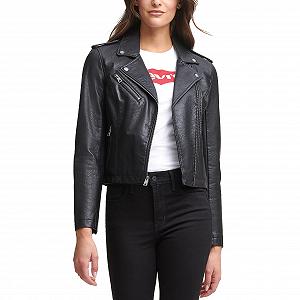 Куртка Levi's Жіноча мотоциклетна куртка зі штучної шкіри асиметричного крою, штучна шкіра - Фото 1