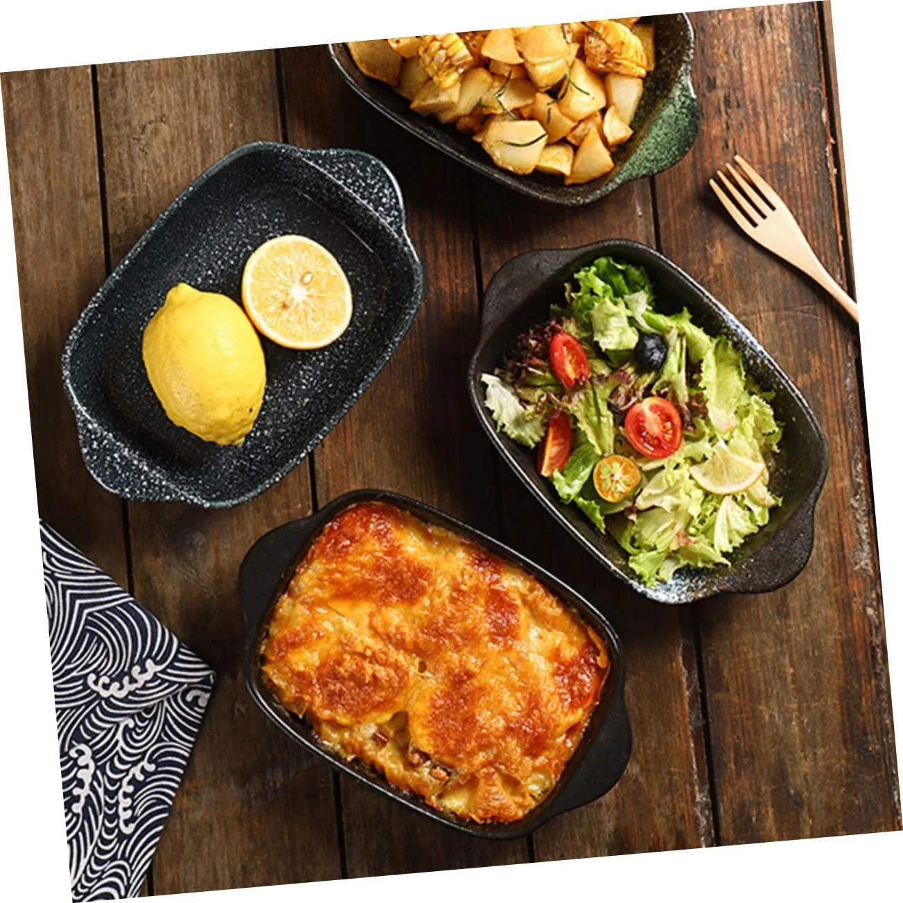 Противень для запекания Керамический с Ручками Белый, фото №7