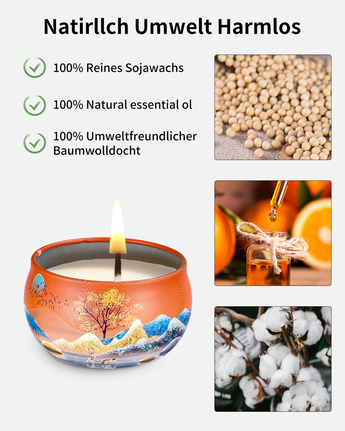 Ароматизированные свечи Soy Wax Christmas 12 шт, фото №5