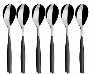 Ложки для кофе Bugatti Glamour GLNU-021F07/6 (Набор 6 шт) SAN (стирол-акрилонитрильная смола) / сталь черный - Фото 1