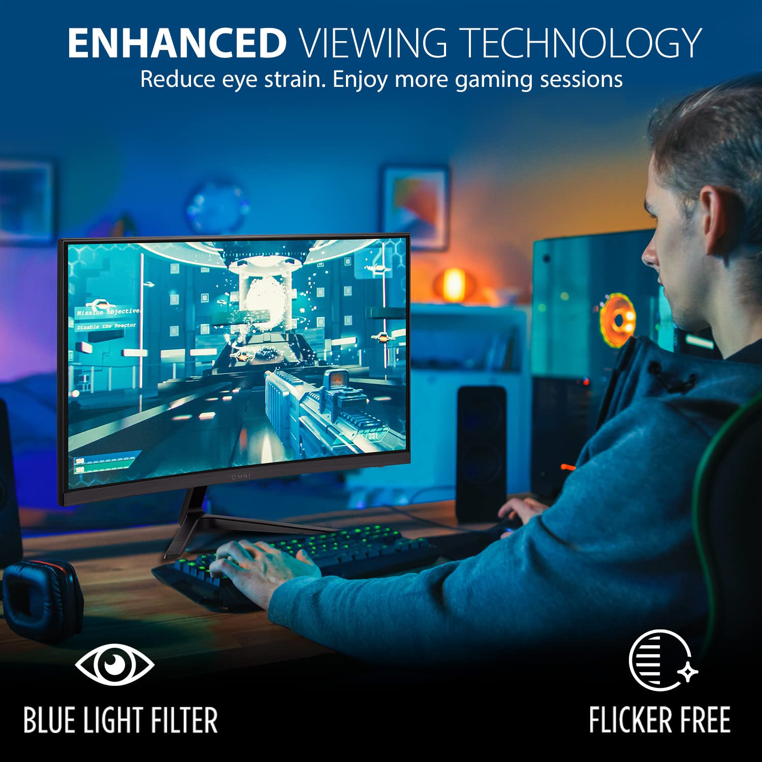 Монітор Viewsonic VX2418C 60.5 см (24 Дюйми) Ігровий, Curved, Full HD, FreeSync Premium, 1мс, 165Гц, HDMI, DP, Speaker Чорний, фото №4