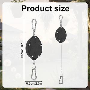 Підвіси для рослин висувні посилені 2 шт. з регульованими роликами нержавіюча сталь з карабінами synthetic.ua - Фото 1