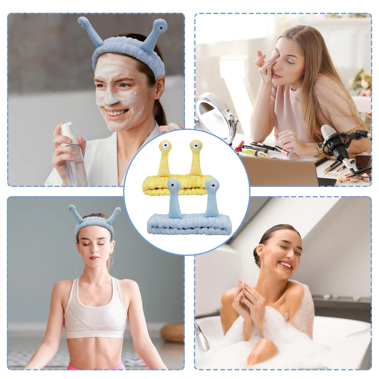 Повязка на голову Косметическая, Набор из 2 плюшевых., фото №5