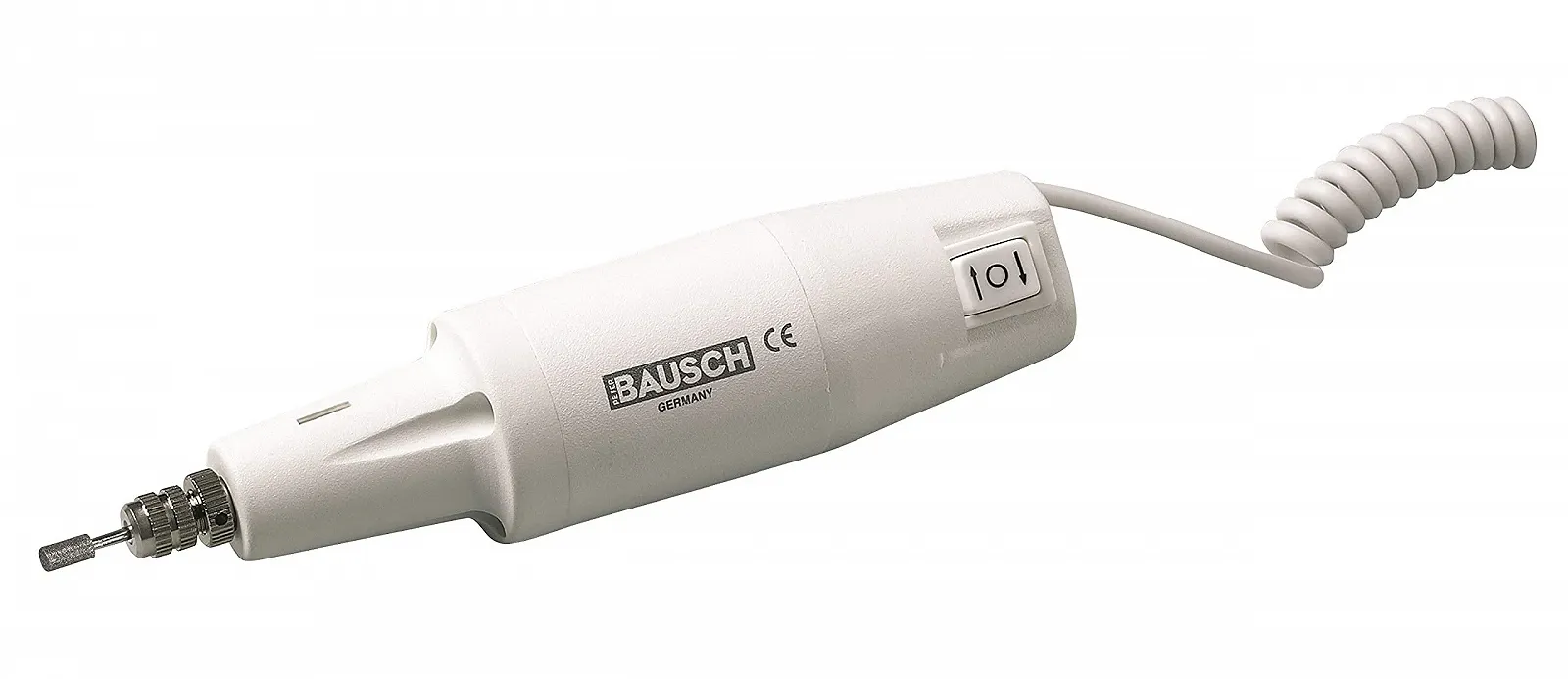 Електричний пристрій для манікюру/педикюру Bausch 0800WEISS з фіксуючим гвинтом, функцією за годинниковою стрілкою/проти годинникової стрілки, без насадок, фото №1 Електричний пристрій для манікюру/педикюру Bausch 0800WEISS з фіксуючим гвинтом, функцією за годинниковою стрілкою/проти годинникової стрілки, без насадок, фото №1