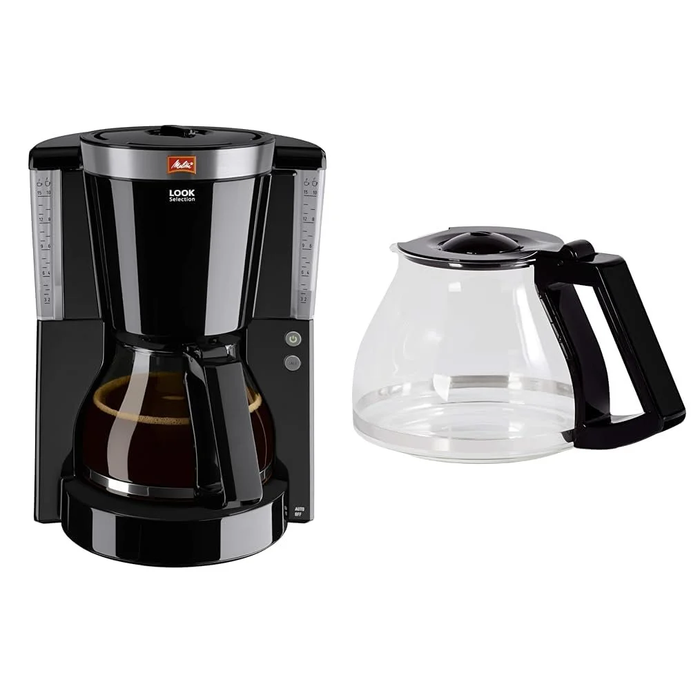 Фильтрационная кофемашина Melitta Look IV Selection 1011-04 со стеклянным кувшином система капля-стоп 10 чашек Черная, фото №1