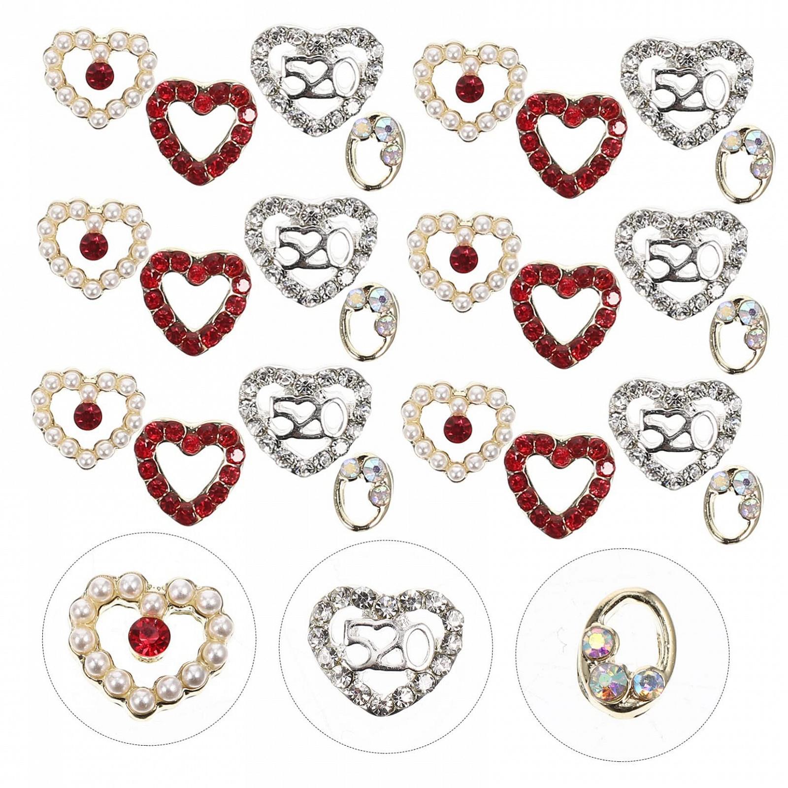 Украшения для ногтей FRCOLOR 4 Набора, Патчи в форме сердца для дизайна ногтей, 40 штук x 4, фото №3