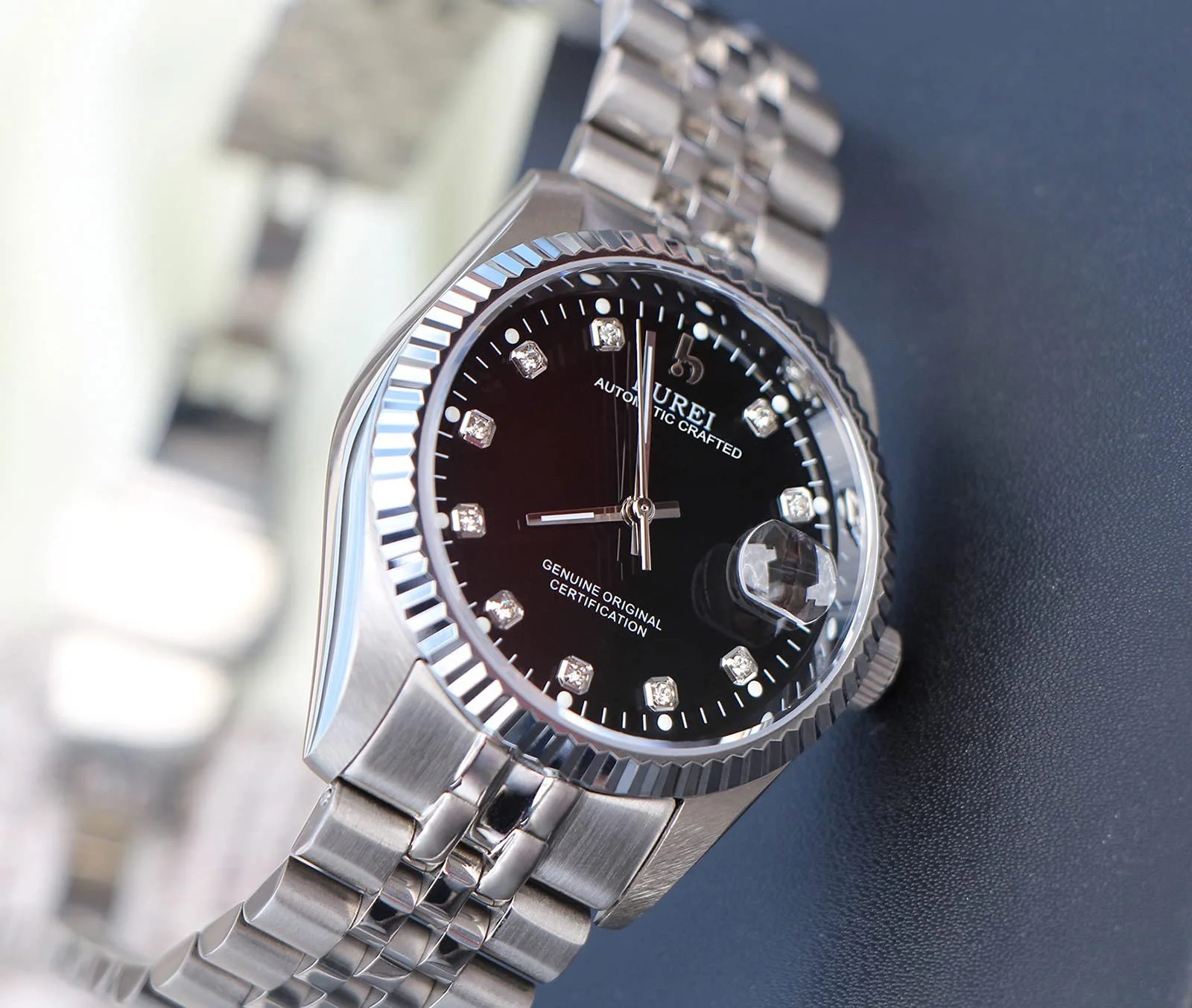 Мужские часы BUREI Автоматические механические наручные часы Сапфировое стекло Нержавеющая сталь с автоматической датой, фото №4 Мужские часы BUREI Автоматические механические наручные часы Сапфировое стекло Нержавеющая сталь с автоматической датой, фото №4