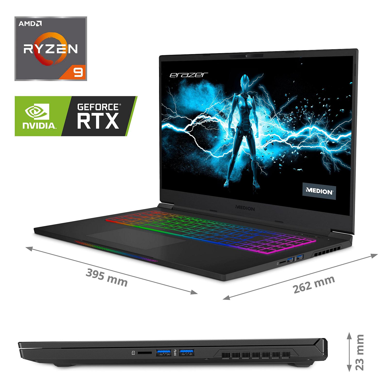 Ігровий ноутбук 17,3" Medion Erazer Beast X25-MD AMD Ryzen 7 5800H RAM 32 ГБ SSD 2 ТБ RTX 3070 165 Гц Win10 2K, фото №5 Ігровий ноутбук 17,3" Medion Erazer Beast X25-MD AMD Ryzen 7 5800H RAM 32 ГБ SSD 2 ТБ RTX 3070 165 Гц Win10 2K, фото №5