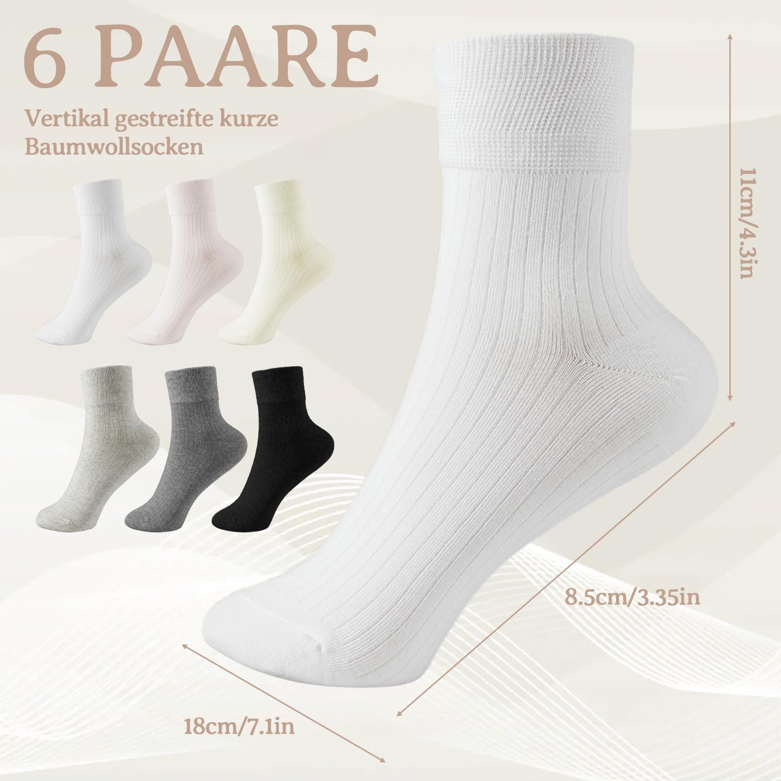 Носки в рубчик Женские Белые 35-41, фото №2