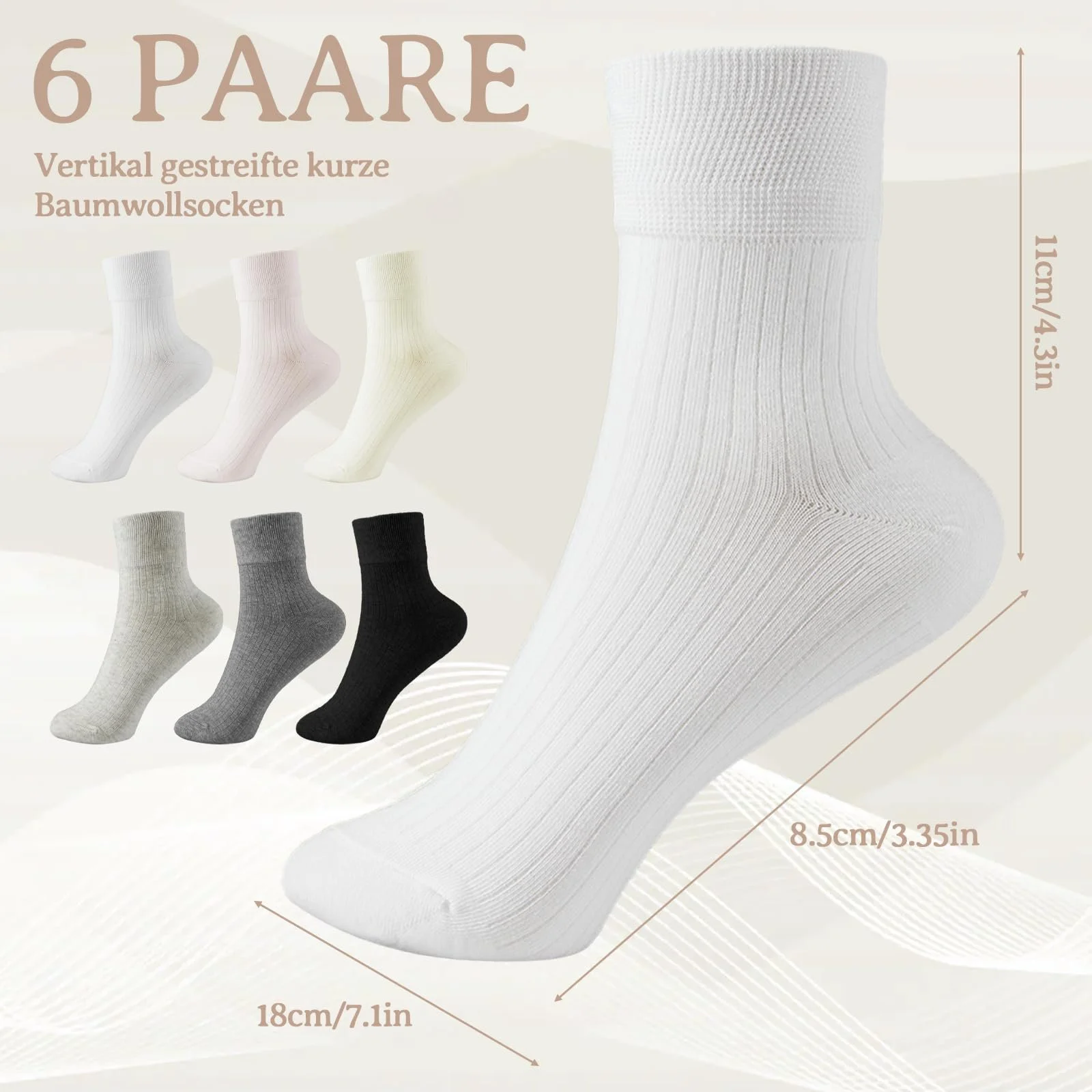 Шкарпетки в рубчик Жіночі Білі 35-41, фото №2