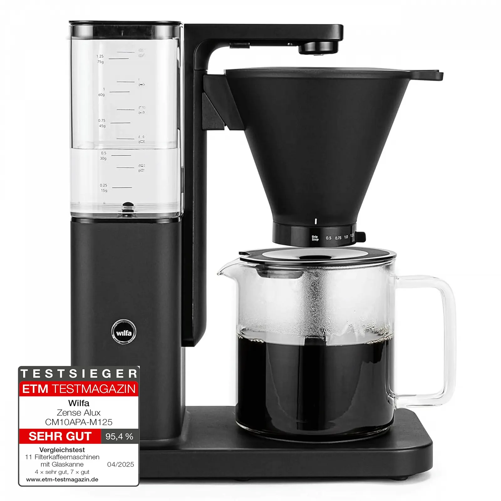 Фильтр-кофеварка Wilfa Zense Alux 1.25 л алюминиевый корпус черная, фото №1