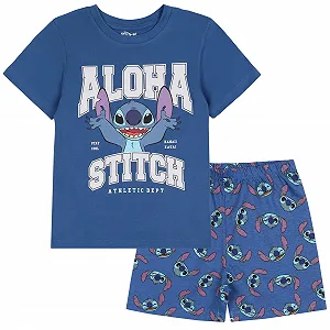 Пижама Disney Stitch Хлопок Комплект из двух предметов для мальчиков с короткими рукавами Лето - Фото 1