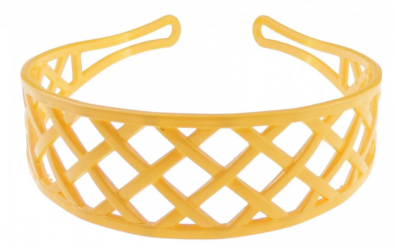 Обруч на голову Широка Stencil Cut Cross Basket Weave Жовтий, фото №1