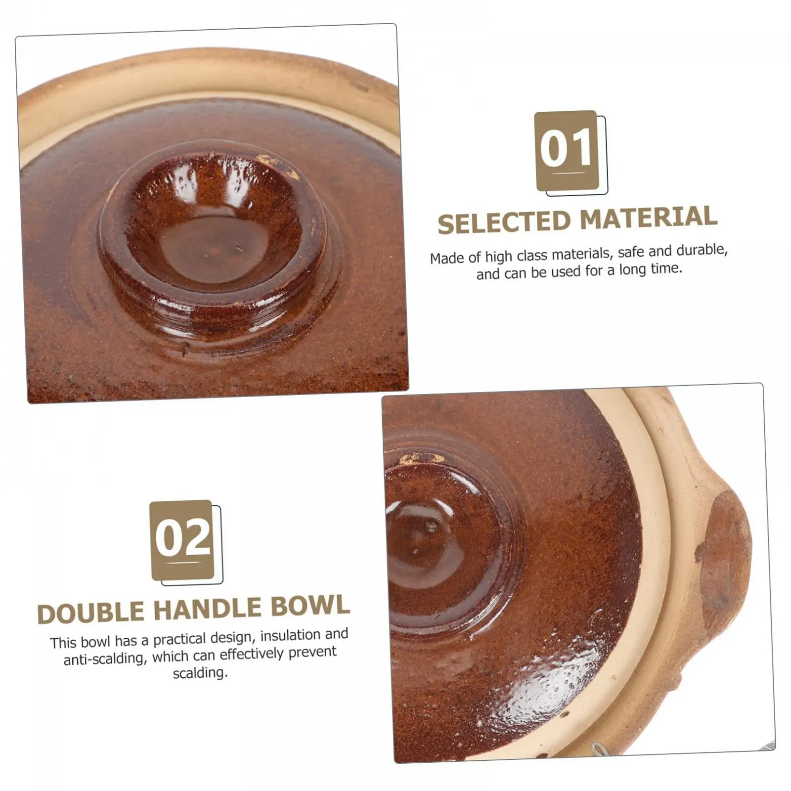 Горшок песчаный с ручкой глиняный термостойкий для риса и супов, фото №3 Горшок песчаный с ручкой глиняный термостойкий для риса и супов, фото №3