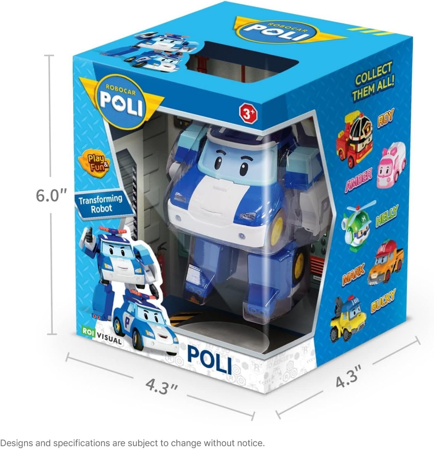 Фигурка-трансформер Silverlit ROBOCAR Poli Poli, 10 см, синий, от 3 лет, фото №3