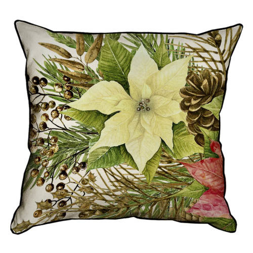 Подушка з сумки Різдвяний квіток 45x45 см 45PHB_17NG001_WH, фото №1