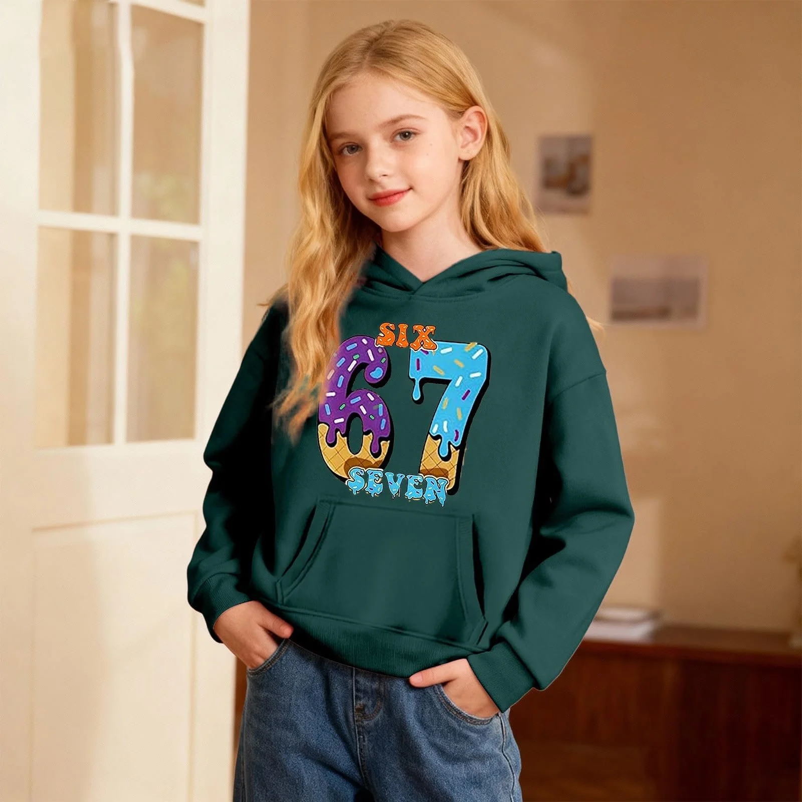 Худі з мемом 67 для дітей, фото №3