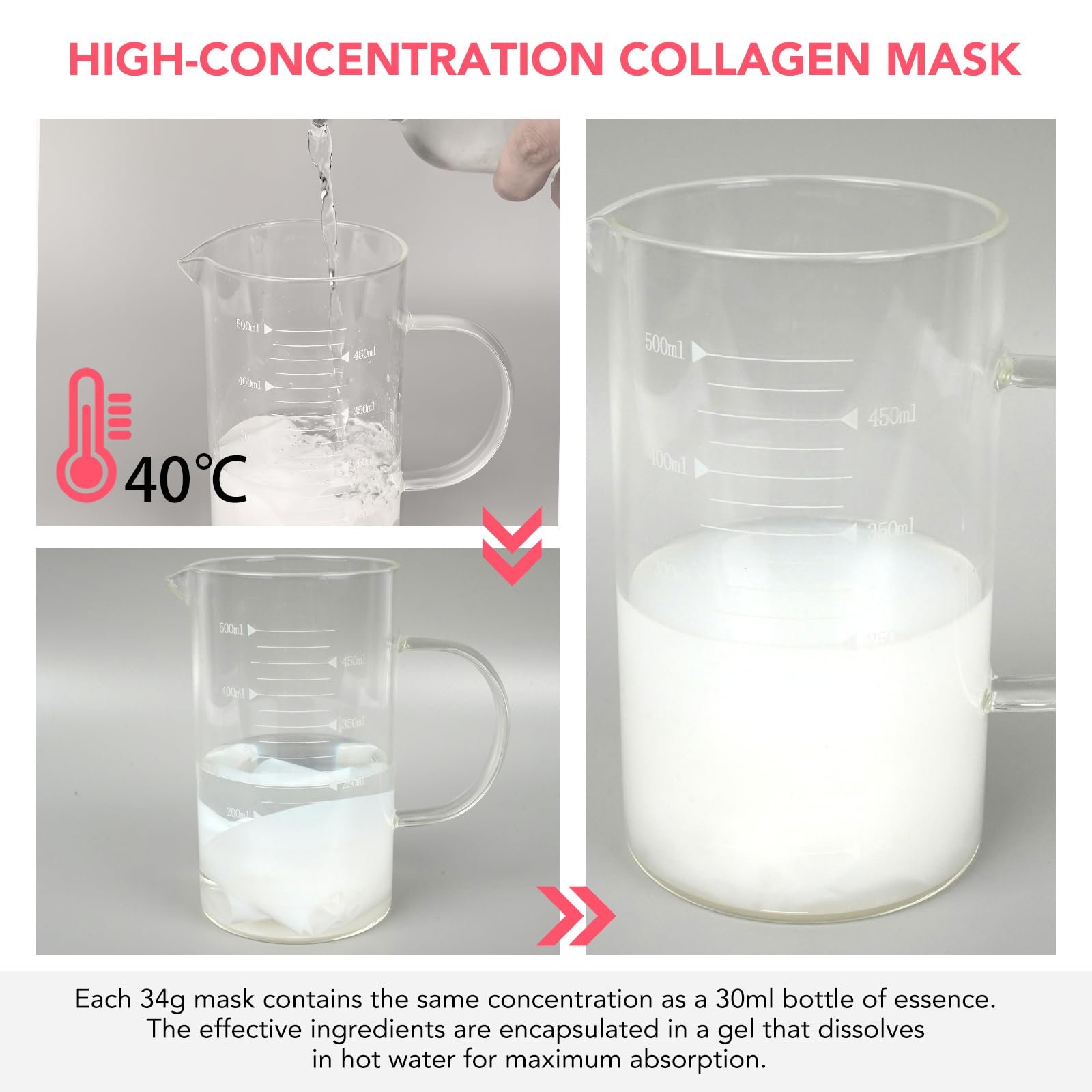 Маска для обличчя Organic Collagen нічна, набір 4 шт, фото №9