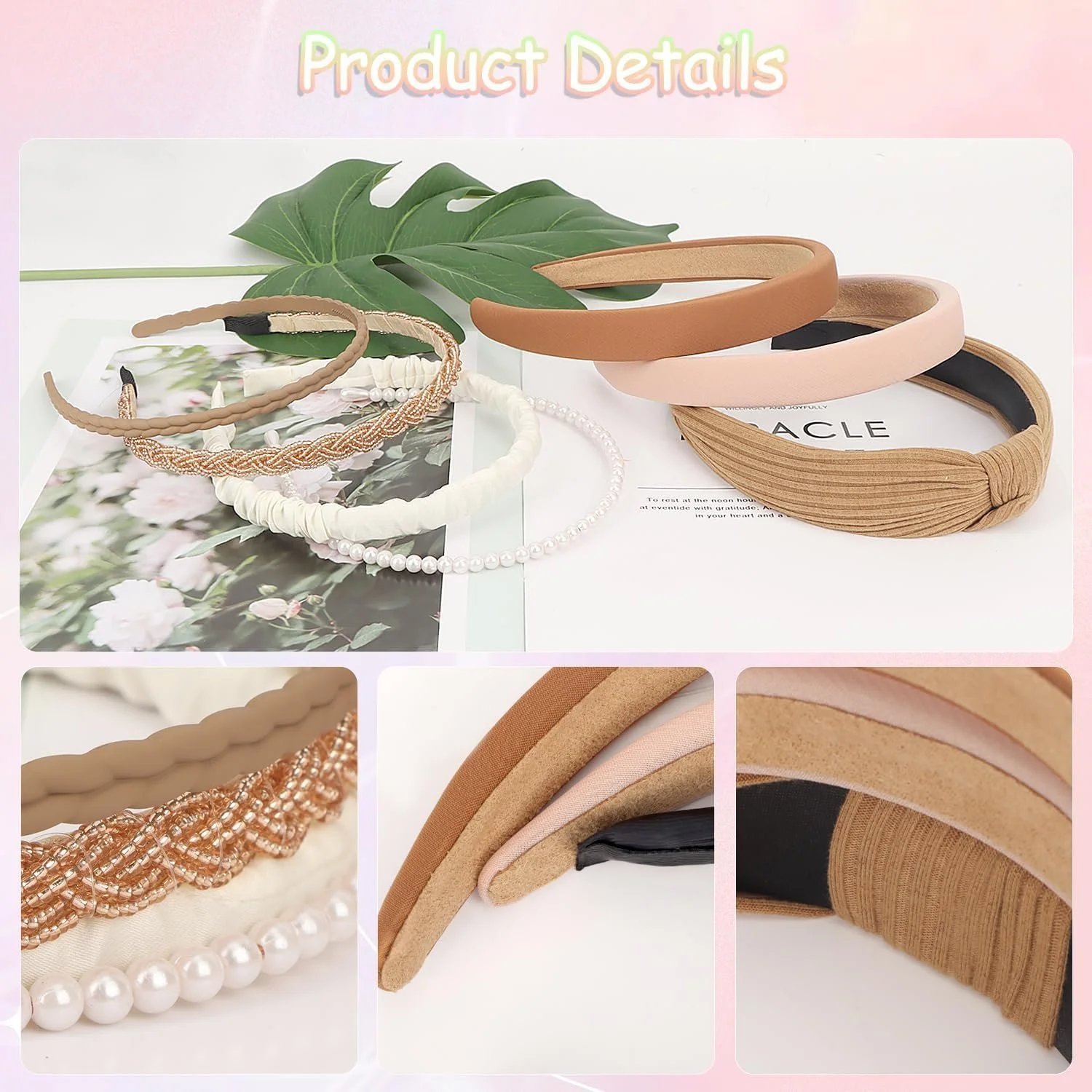 Набір жіночих коричневих обручів для волосся, фото №7