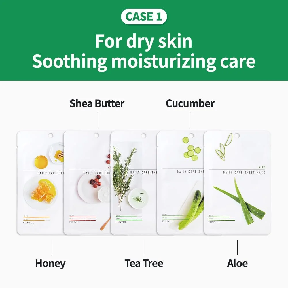 Тканинна маска для обличчя Eunyul Daily Care 12 шт, 12 видів, 22 мл x 12 шт, фото №4