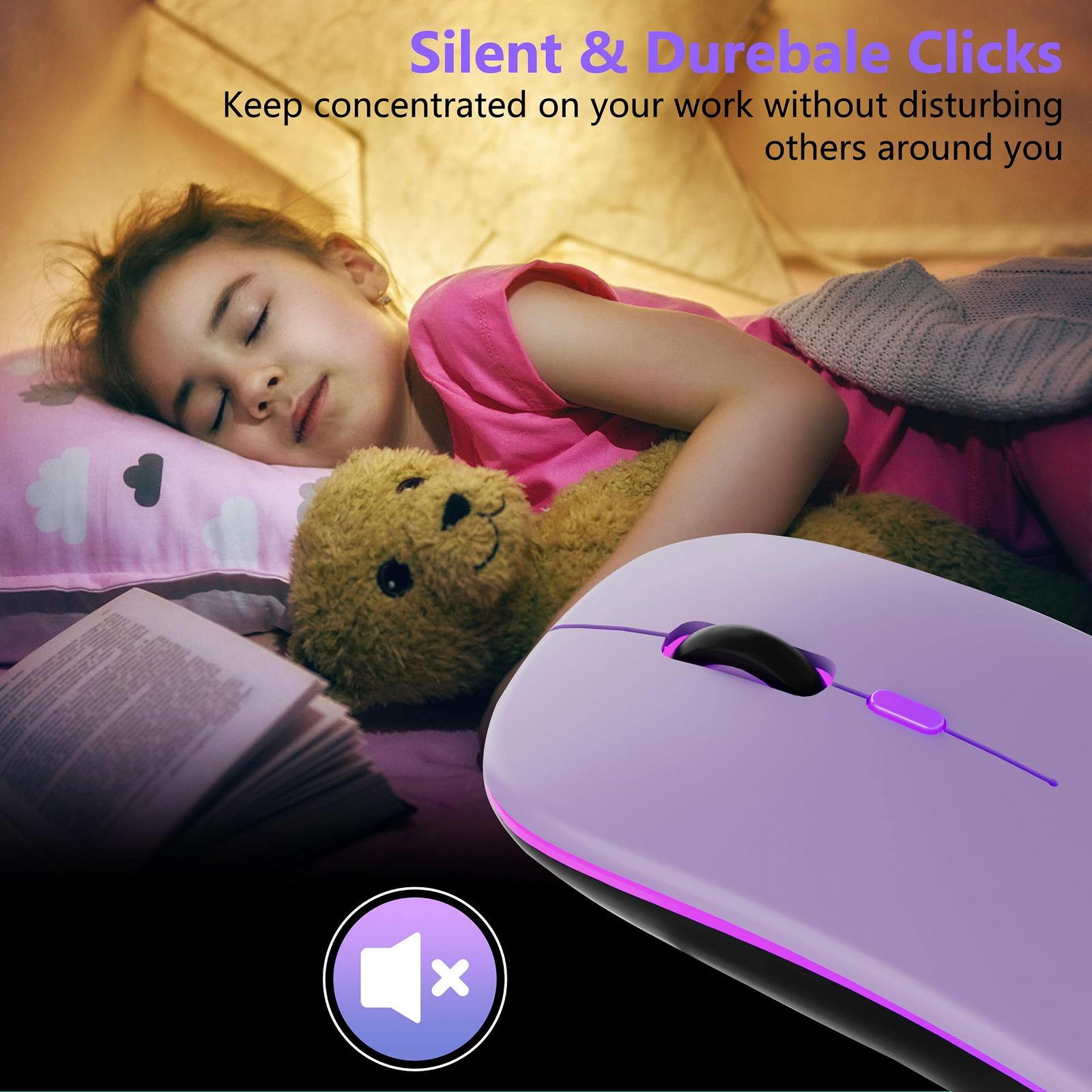 Мышь Беспроводная TQQ 2.4 GHz USB Bluetooth 1600 DPI Оптическое отслеживание Перезаряжаемая LED Двойной режим, фото №7