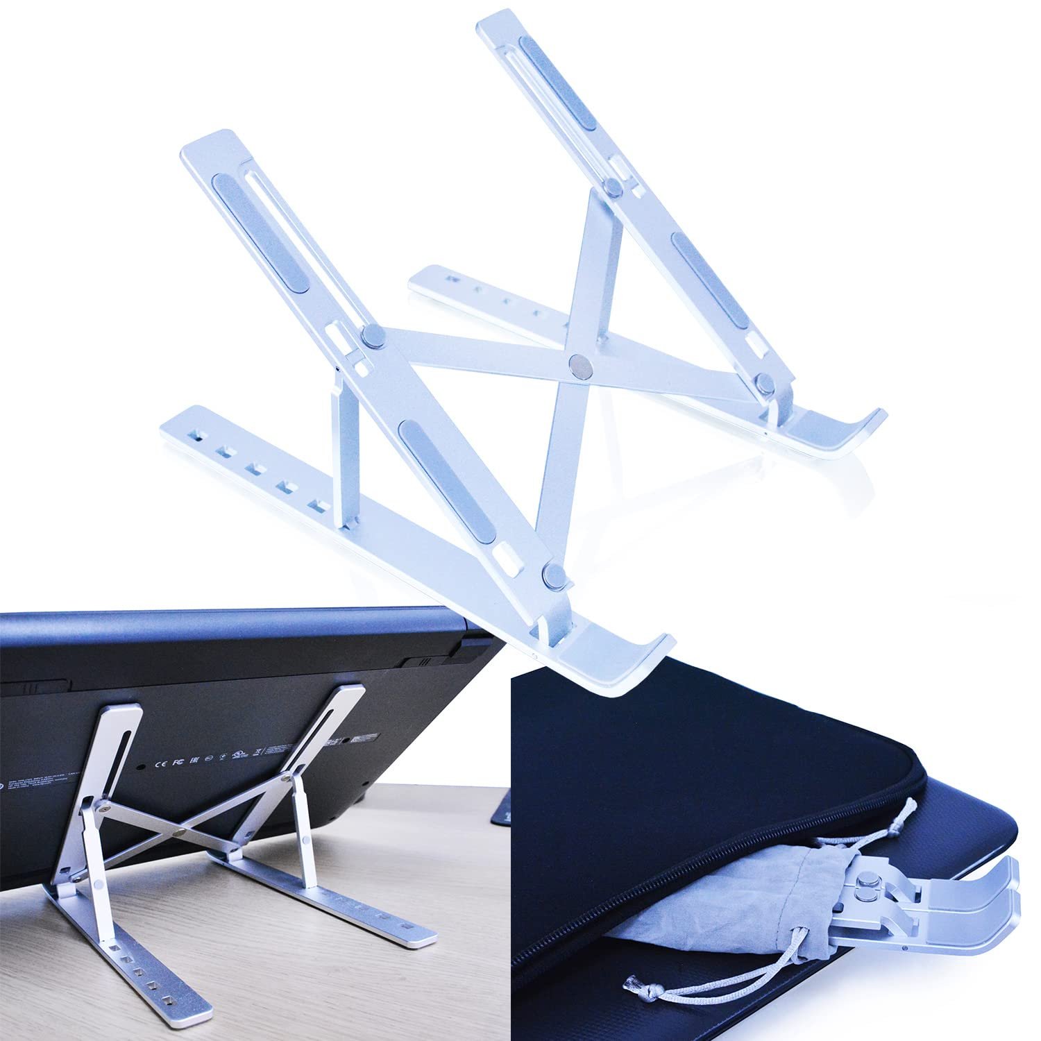 Подставка для ноутбука складная AABCOOLING для ноутбуков, планшетов, смартфонов, книг, вертикальная, стабильная, портативная, 6 уровней угла наклона, регулируемая по высоте, фото №7