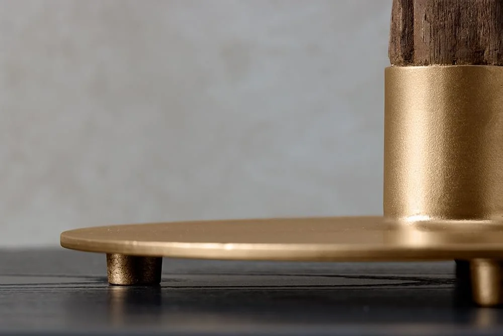 Настільна лампа invicta INTERIOR Jewellery 75 см Масив дерева Чорний/Золотий/Натуральний, фото №7