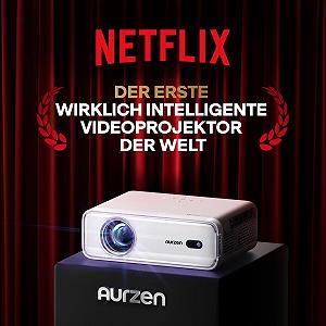 Проектор Aurzen Eazze D1 Smart Projector Home Cinema: Проектор с поддержкой 4K Full HD 1080P, NetfIix Official & DoIby Audio, автофокус & коррекция трапецеидальных искажений, Mini WiFi Bluetooth Video synthetic.ua - Фото 1