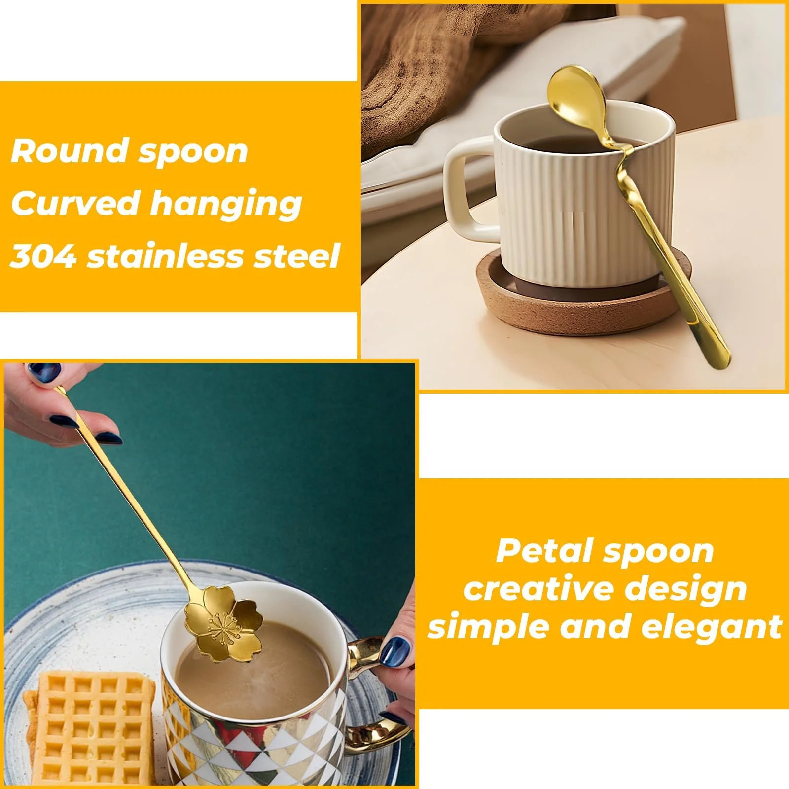 Набір з 2 золотих ложок для джему, фото №4