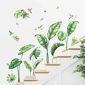 Наклейка на стіну Palm Leaves Boho Large Green Tropical synthetic.ua - Фото 1