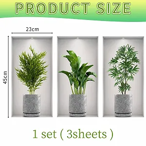 Наклейки на стіну Рослини 3D Самоклеючі 3 шт. 23 x 45 см synthetic.ua - Фото 1