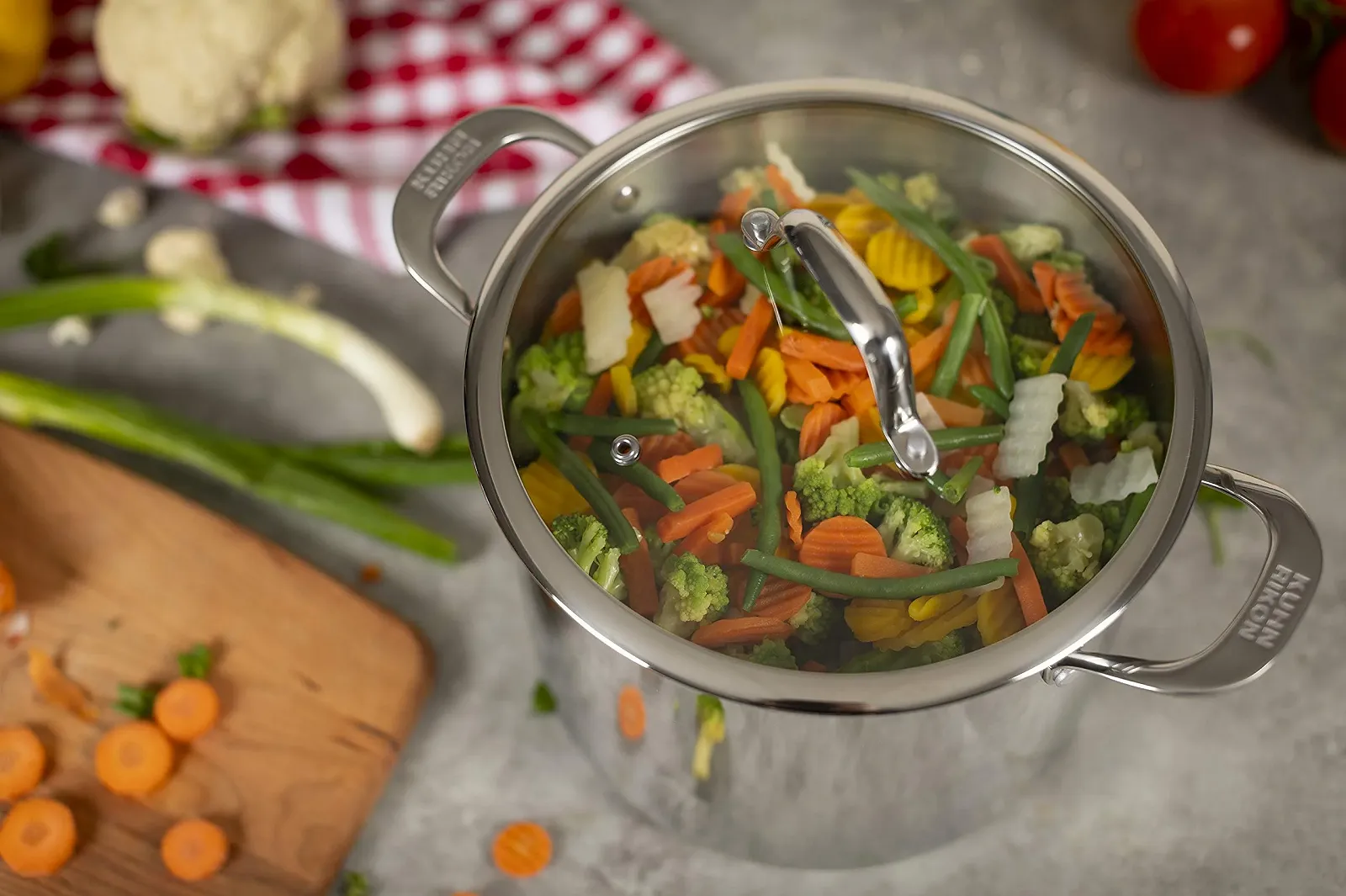 Каструля Kuhn Rikon Allround зі скляною кришкою 8.5 л / 24 см Нержавіюча сталь для індукції, фото №6