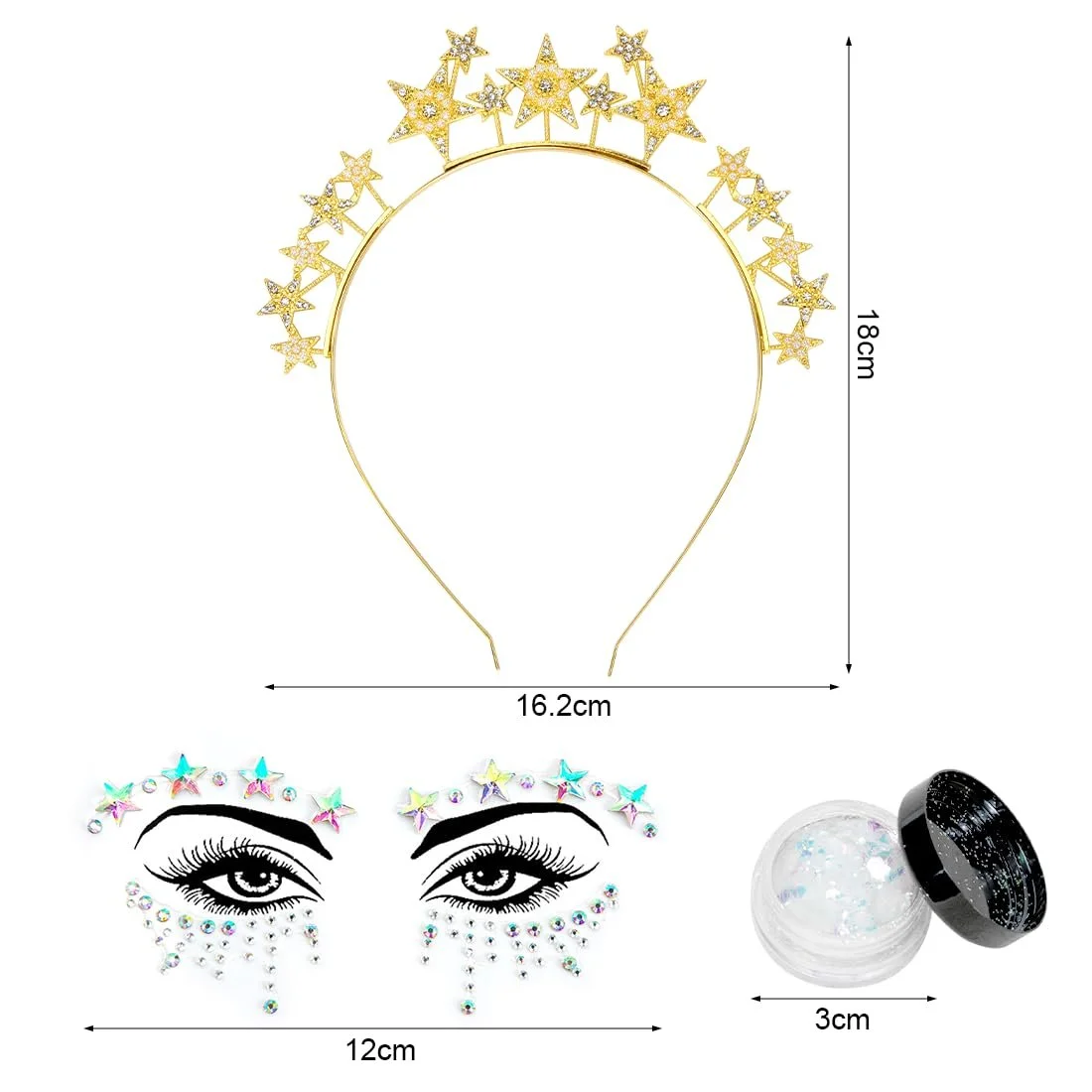 Обруч для волос Звезды Золотой, фото №2