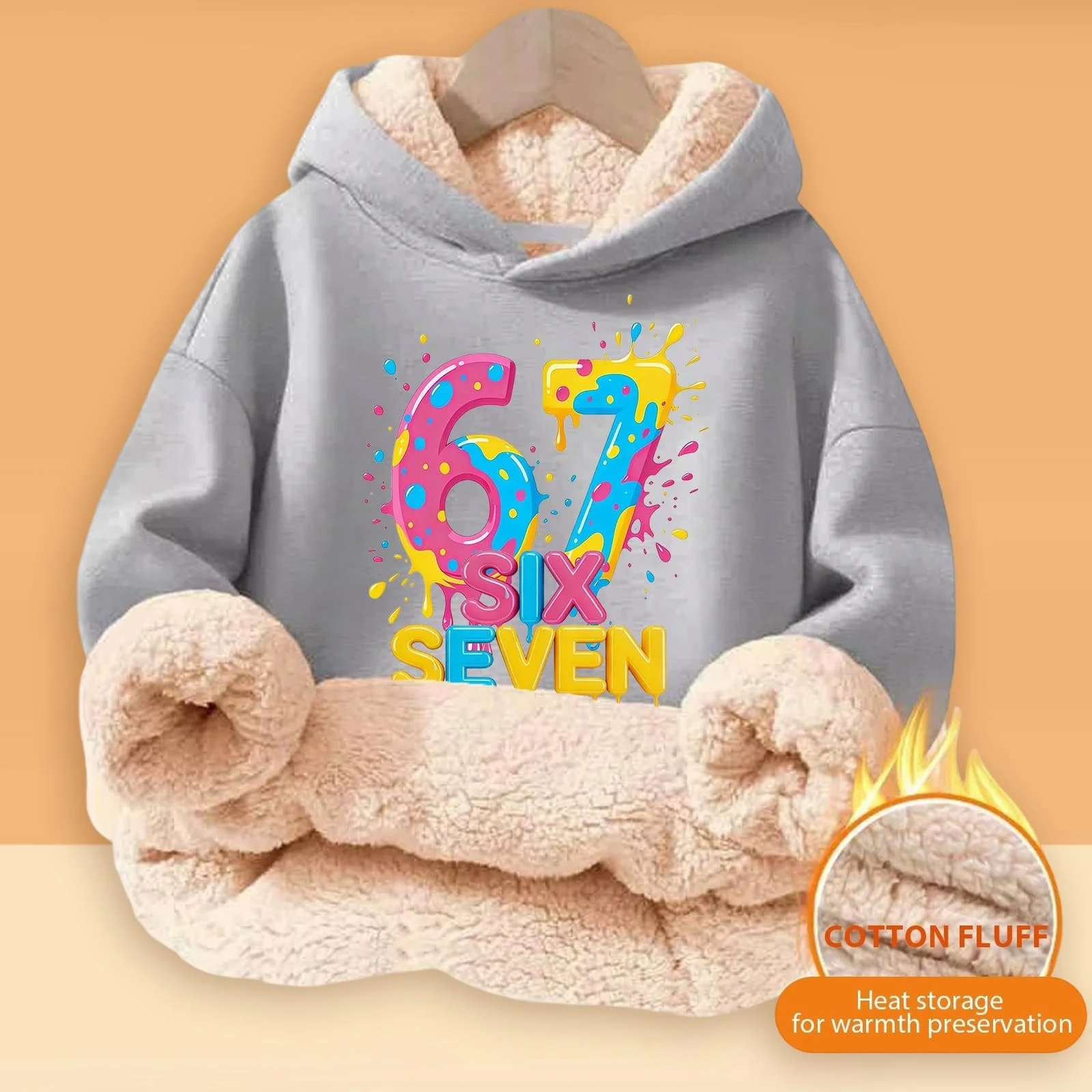 Джемпер Без бренда 67 Принты Толстовка 152, 164, 134, 140, 158 Флисовая Куртка, фото №4