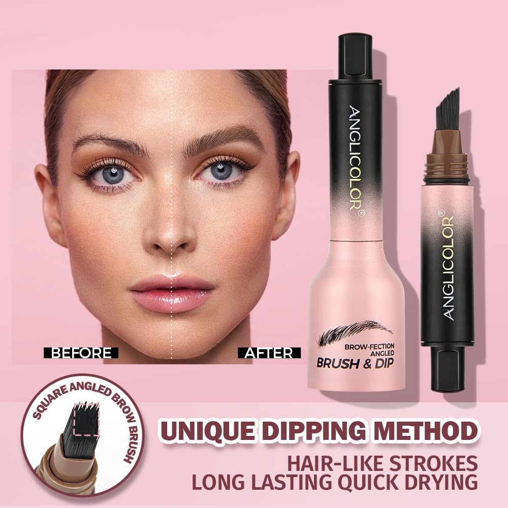 Олівець для брів Multipurpose Waterproof Sweat-Resistant Ultra Long-Lasting Hair-like Strokes Liquid Eyebrow Gel Pen Quick Drying Natural Shaping Contouring Filling (#04 Chocolate), фото №3