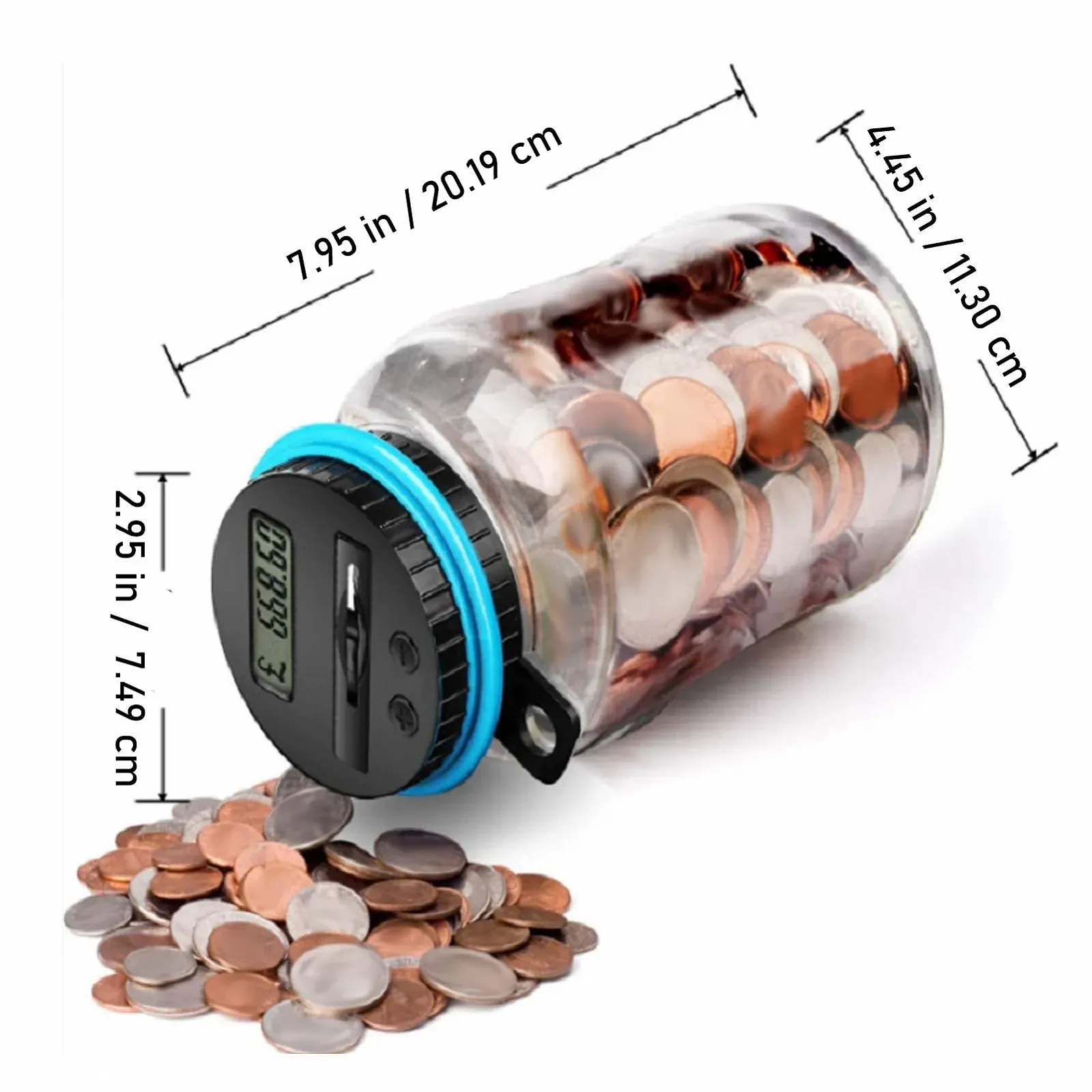 Копилка электронная с ЖК-дисплеем и замком для монет мексиканского песо, фото №7