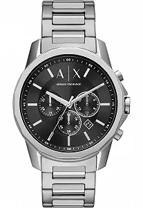 Чоловічий годинник Armani Exchange Silver Tone, кварцовий хронограф, корпус 44 мм - Фото 1