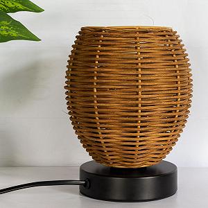 Настільна лампа Маленька Ротанг Плетений абажур - Фото 1