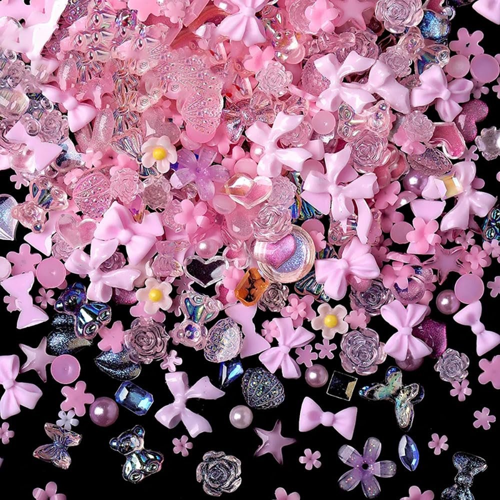 Набір прикрас для нігтів 100 шт, Рожевий, фото №4
