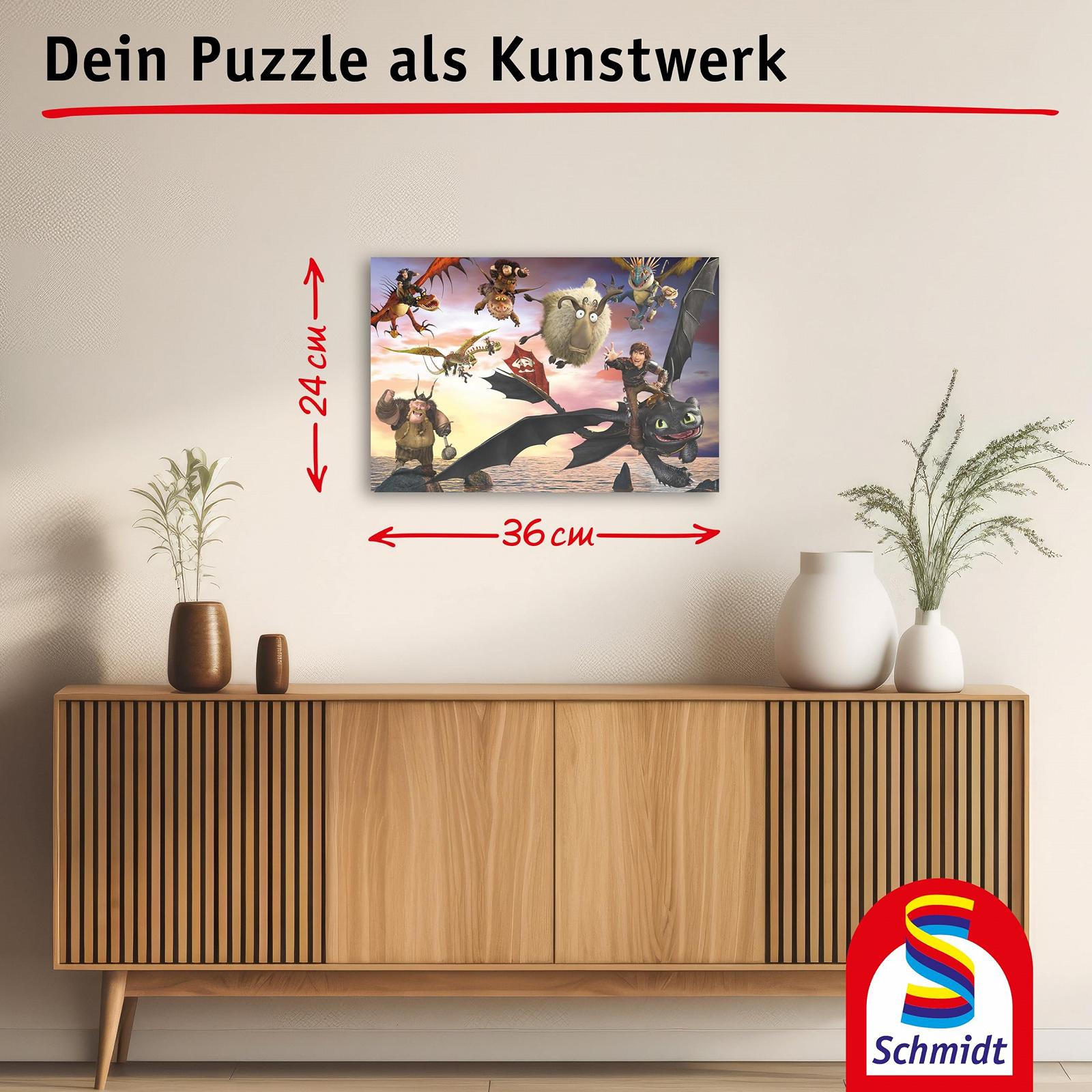 Детский пазл Schmidt Spiele Dragons Dragon Rider in Action 56547 100 деталей из травяного картона, фото №5