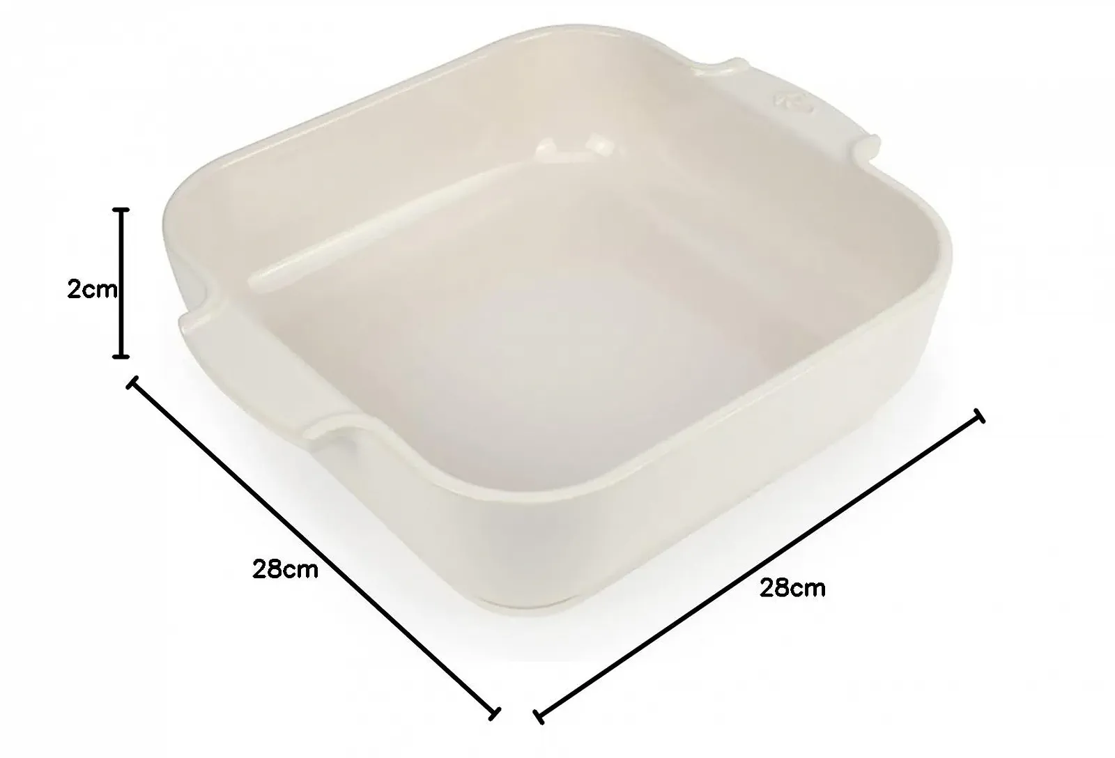 Форма для запекания Peugeot Appolia 60169 квадратная керамическая экрю / белая 7.2 x 28 x 28 см 2 л, фото №3