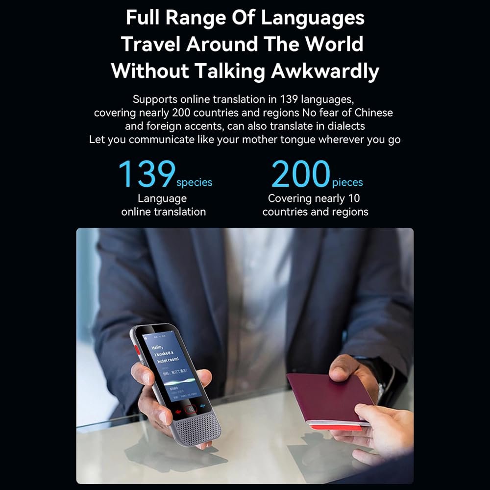 Пристрій для перекладу мов Matybobe Портативний 139 іноземними мовами, фото №3