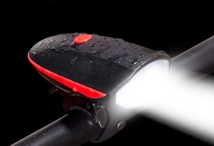 Фонарь велосипедный Xiamen LED со звонком ВЗ050505, фото №2