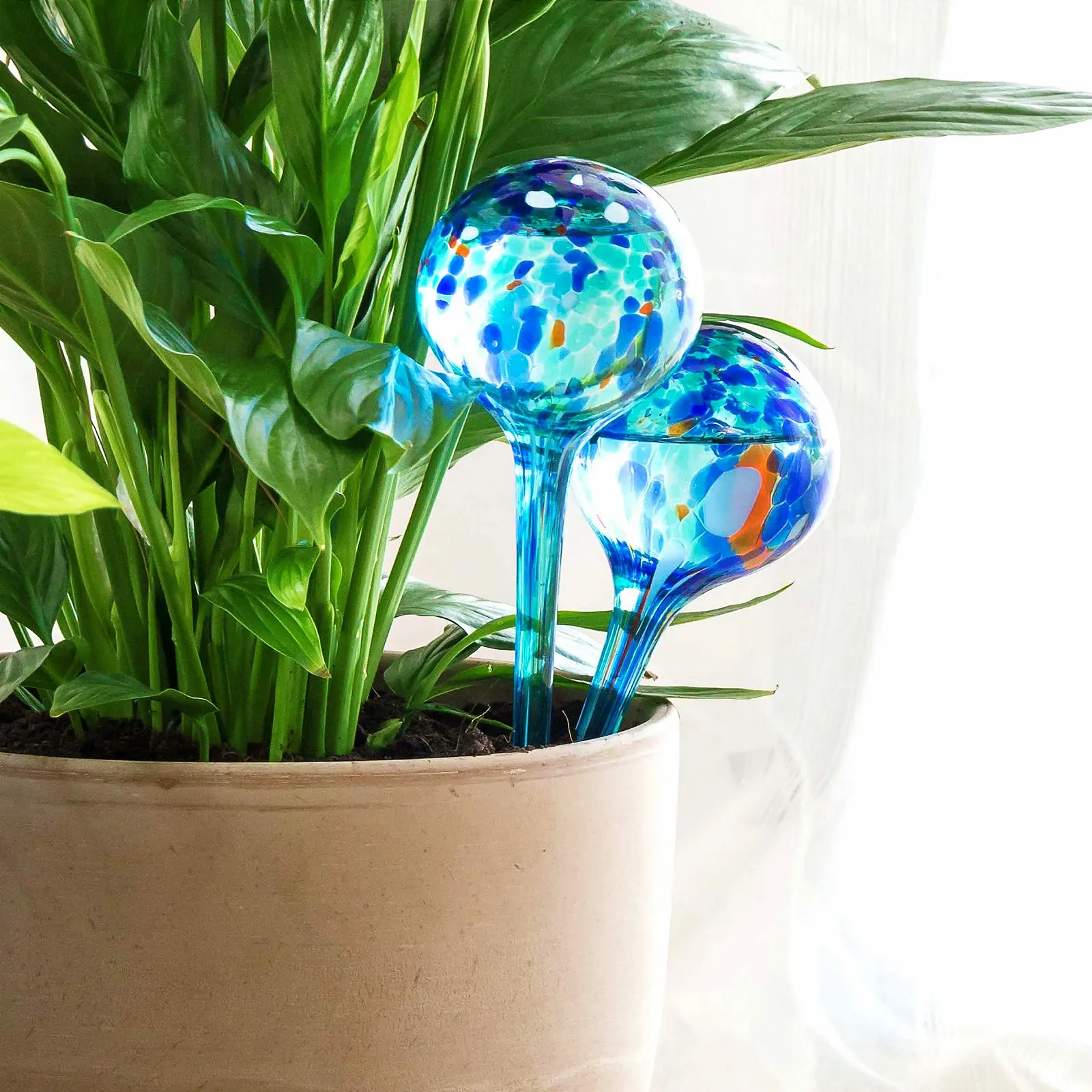 Кулі для автоматичного поливу InnovaGoods Aqua·Loon Набір з 2 шт Синій 350 мл Скляні, фото №1