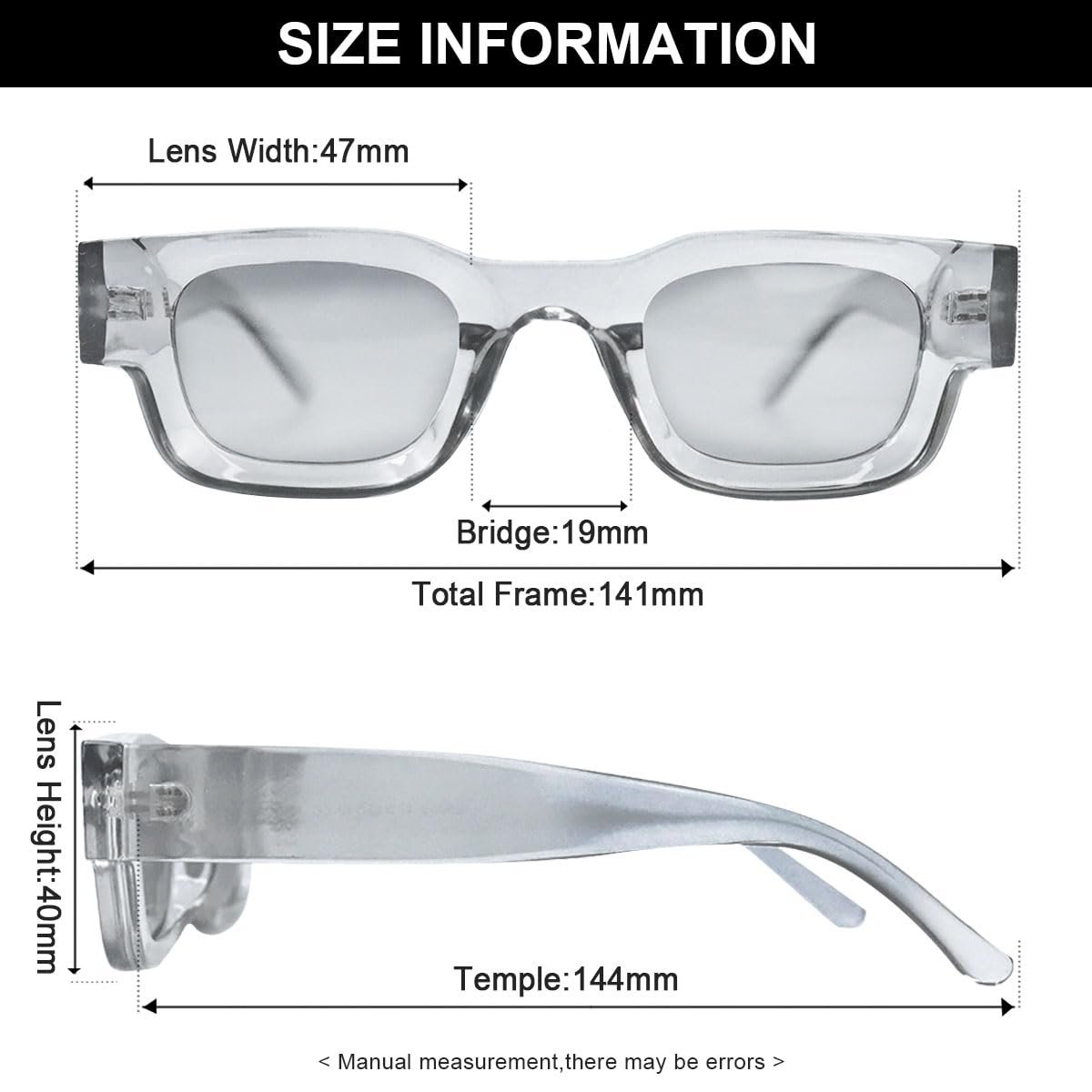 Сонцезахисні окуляри прямокутні вінтажні Crazy Bean, 2 шт, фото №3