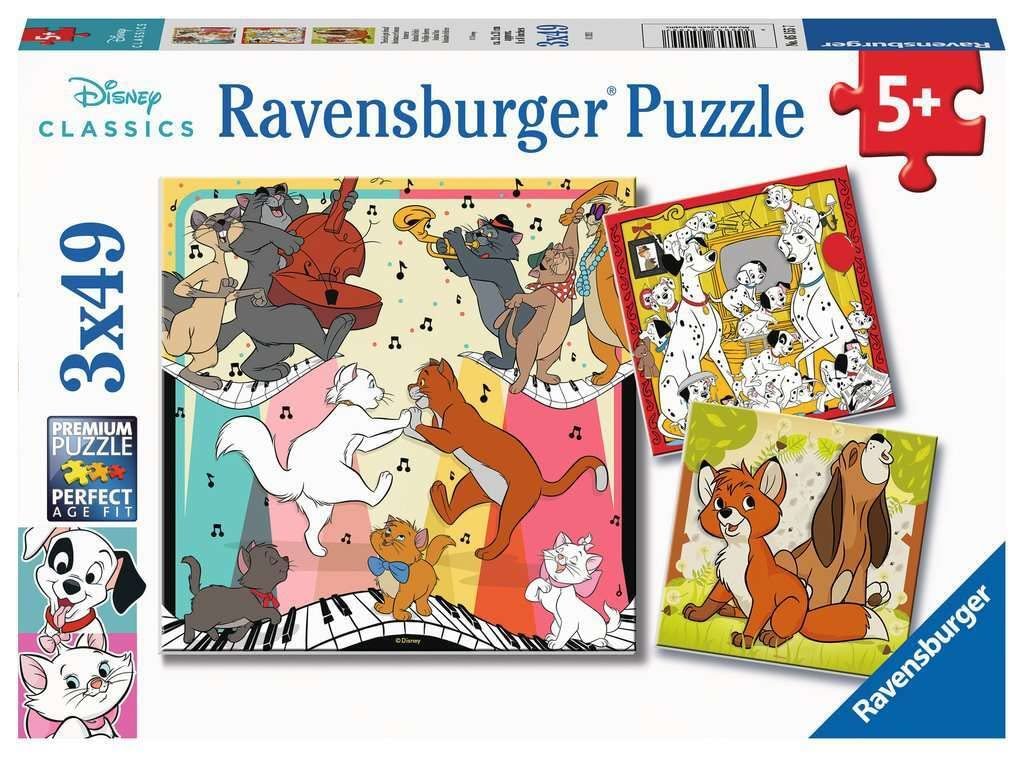 Пазл дитячий Ravensburger Disney 05155 Animal Good Drauf 3 x 49 елементів від 5 років, фото №1